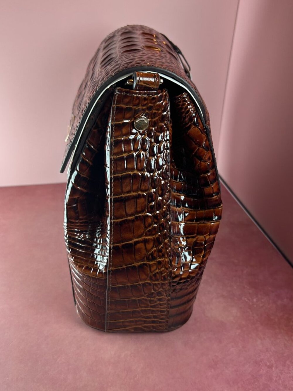 BRAHMIN MARGO CROCODILE-EMBOSSED CROSSBODY BAG - Picture 5 of 12